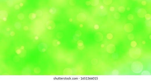 Light Green vector template with circles. Illustration with set of shining colorful abstract spheres. Pattern for websites.
