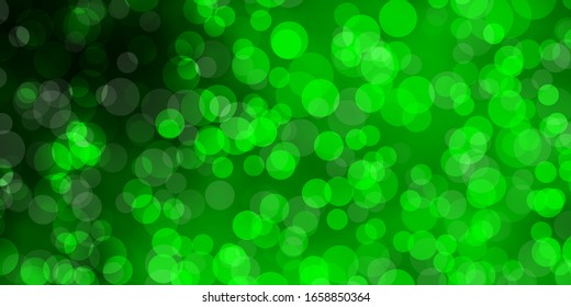 Light Green vector template with circles. Illustration with set of shining colorful abstract spheres. Design for your commercials.