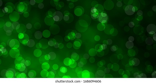 Light Green vector template with circles. Glitter abstract illustration with colorful drops. Pattern for wallpapers, curtains.