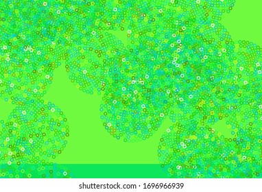 Plantilla vectorial verde claro con círculos. Ilustración con un conjunto de círculos abstractos de colores brillantes. Diseño para su anuncio comercial.