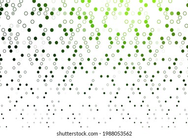 Plantilla de vector verde claro con círculos. Ilustración abstracta con burbujas de colores al estilo natural. Patrón de anuncios, folletos.