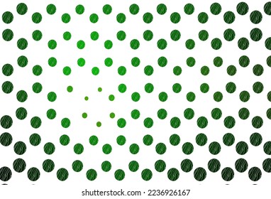 Light green vector template with circles. Illustration with set of shining colorful abstract circles. Pattern of water, rain drops.