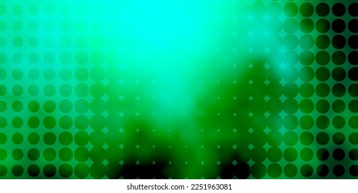 Light Green vector template with circles. Illustration with set of shining colorful abstract spheres. Pattern for websites.