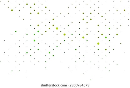 Plantilla de vector verde claro con círculos. Ilustración abstracta moderna con gotas de agua coloridas. Patrón de anuncios, folletos.