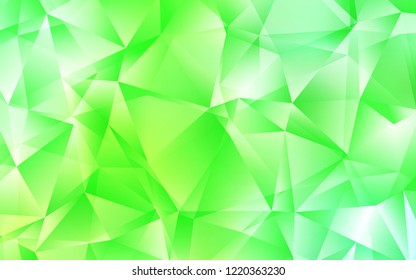 Light Green vector template with crystals, triangles. Glitter abstract illustration with triangular shapes. Pattern for commercials.