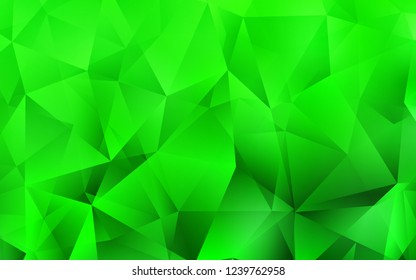 Light Green vector template with crystals, triangles. Triangles on abstract background with colorful gradient. The template can be used as a background.