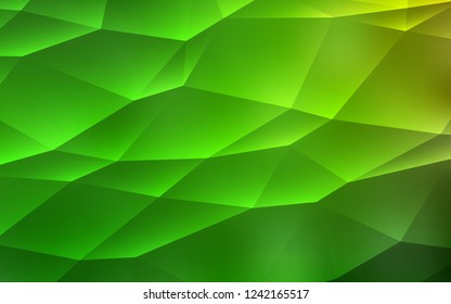 Light Green vector template with crystals, triangles. Modern abstract illustration with colorful triangles. Pattern for commercials.