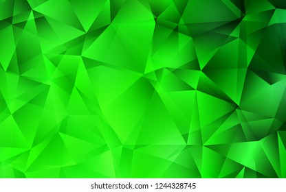 Light Green vector template with crystals, triangles. Abstract gradient illustration with triangles. Modern template for your landing page.