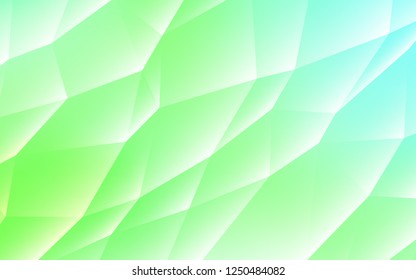 Light Green vector template with crystals, triangles. Beautiful illustration with triangles in nature style. Pattern for commercials.