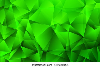 Light Green vector template with crystals, triangles. Abstract gradient illustration with triangles. Modern template for your landing page.