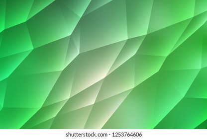 Light Green vector template with crystals, triangles. Abstract gradient illustration with triangles. Pattern for commercials.