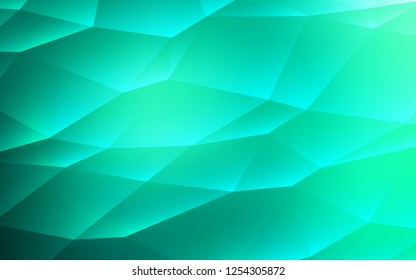 Light Green vector template with crystals, triangles. Decorative design in abstract style with triangles. Best design for your ad, poster, banner.