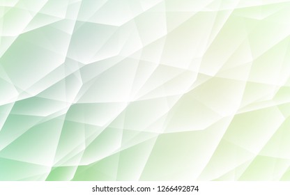 Light Green vector template with crystals, triangles. Abstract gradient illustration with triangles. Best design for poster, banner.