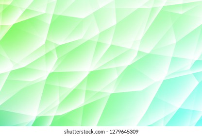 Light Green vector template with crystals, triangles. Beautiful illustration with triangles in nature style. Best design for poster, banner.