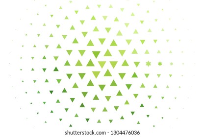 Light Green vector template with crystals, triangles. Beautiful illustration with triangles in nature style. Modern template for your landing page.