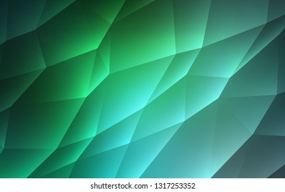 Light Green vector template with crystals, triangles. Glitter abstract illustration with triangular shapes. Pattern can be used for websites.