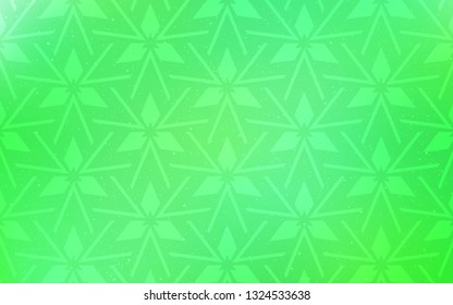 Light Green vector template with crystals, triangles. Glitter abstract illustration with triangular shapes. Modern template for landing page.