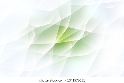 Light Green vector template with crystals, triangles. Abstract gradient illustration with triangles. Modern template for landing page.