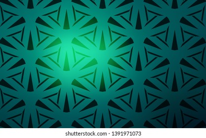Light Green vector template with crystals, triangles. Modern abstract illustration with colorful triangles. Pattern for commercials.