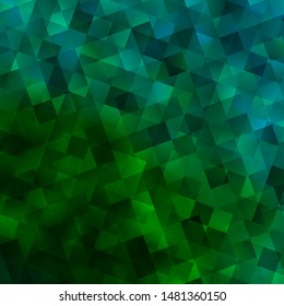 Light Green vector template with crystals, squares. Illustration with colorful triangles, rectangles. Pattern for booklets, leaflets