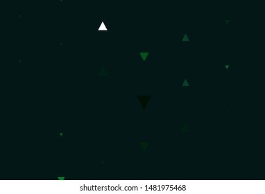 Light Green vector template with crystals, triangles. Beautiful illustration with triangles in nature style. Smart design for your adverts.