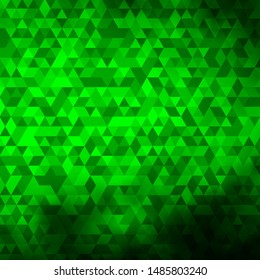 Light Green vector template with crystals, triangles. Beautiful illustration with triangles in nature style. Template for landing pages.