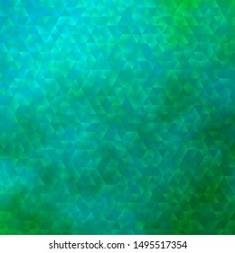 Light Green vector template with crystals, triangles. Triangles on abstract background with colorful gradient. Pattern for commercials.