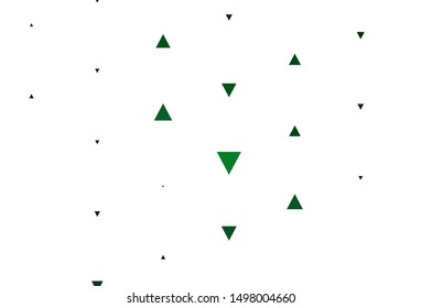Light Green vector template with crystals, triangles. Beautiful illustration with triangles in nature style. Smart design for your adverts.