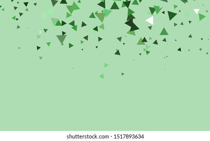 Light Green vector template with crystals, triangles. Glitter abstract illustration with triangular shapes. Best design for your ad, poster, banner.