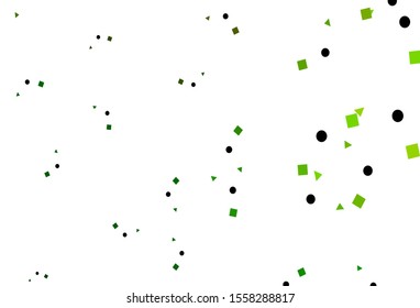 Light Green vector template with crystals, circles, squares. Illustration with colorful circles, triangles, rectangles. Pattern for commercials.