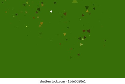 Light Green vector template with crystals, triangles. Decorative design in abstract style with triangles. Pattern for commercials.
