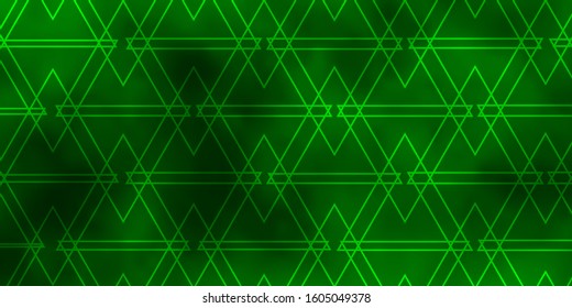 Light Green vector template with crystals, triangles. Modern abstract illustration with colorful triangles. Template for wallpapers.