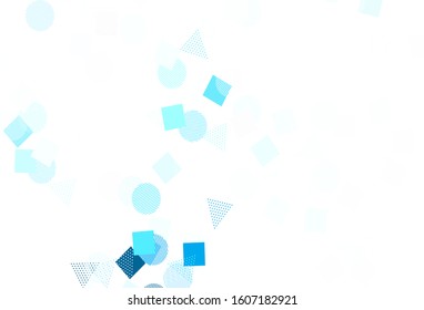 Light Green vector template with crystals, circles, squares. Abstract gradient illustration with circles, triangles, cubes. Template for wallpapers.