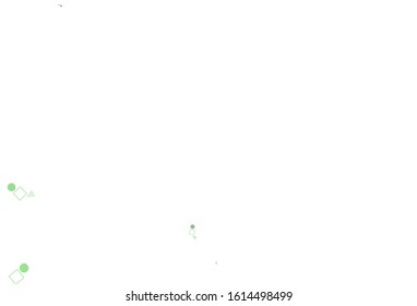 Light Green vector template with crystals, circles, squares. Illustration with set of colorful circles, triangles, squares. Template for wallpapers.