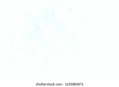 Light Green vector template with crystals, circles, squares. Glitter abstract illustration with spheres, squares, lines. Best design for poster, banner.
