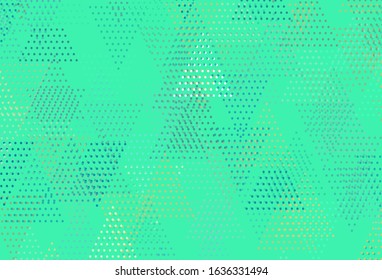 Light Green vector template with crystals, circles. Glitter abstract illustration with spheres, triangular lines. Pattern for commercials.
