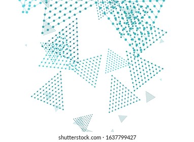 Light Green vector template with crystals, circles. Decorative design in abstract style with lines, dots. Template for wallpapers.