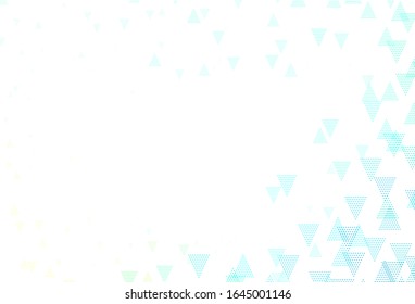 Plantilla vectorial verde claro con cristales, círculos. Ilustración de degradado abstracta con círculos, triángulos. Diseño inteligente para sus anuncios.