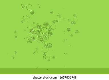 Plantilla vectorial verde claro con cristales, círculos. Círculos, líneas sobre fondo abstracto con degradado colorido. Plan para folletos y folletos