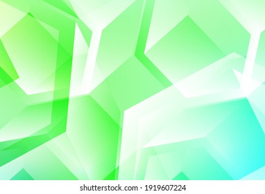 Light Green vector template with crystals, squares. Glitter abstract illustration with squares, lines. Modern template for landing page.