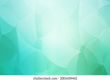 Plantilla vectorial verde claro con cristales, triángulos. Ilustración abstracta brillante con formas triangulares. Patrón de folletos y folletos