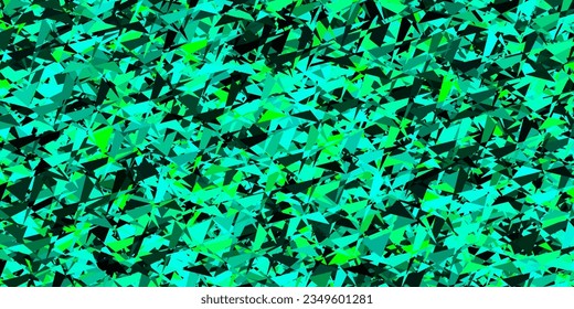 Plantilla vectorial verde claro con cristales, triángulos. Ilustración abstracta brillante con formas triangulares. Mejor diseño inteligente para su negocio.