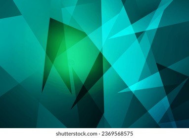 Hellgrüne Vektorvorlage mit Kristallen, Dreiecken. Illustration mit einer Reihe von bunten Dreiecken. Hintergrund für ein Handy.