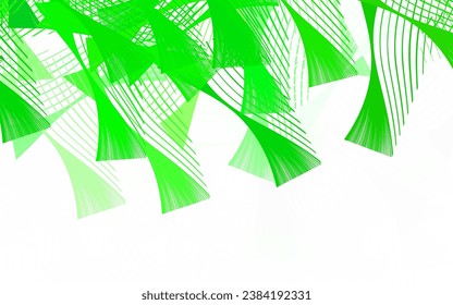 Plantilla vectorial verde claro con cristales, triángulos. Ilustración de gradiente abstracta con triángulos. Mejor diseño inteligente para su negocio.