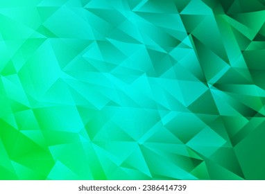 Plantilla vectorial verde claro con cristales, triángulos. Ilustración abstracta brillante con formas triangulares. Plantilla moderna para la página de inicio.