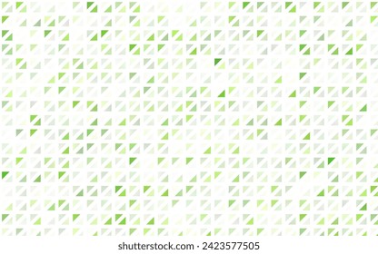 Plantilla vectorial verde claro con cristales, triángulos. Ilustración de gradiente abstracta con triángulos. Plantilla para fondos de pantalla.