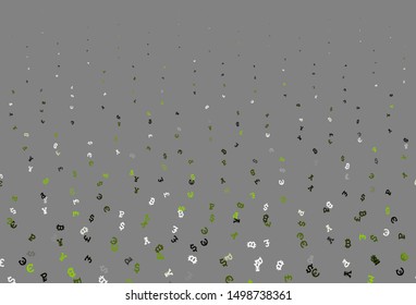 Light Green vector template with currency. Blurred design in simple style with symbols of currency. Pattern for bank ads, posters, banners.