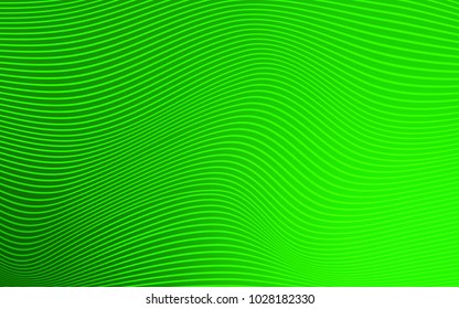 Light Green vector template with curved lines. A completely new color illustration in a vague style. A new texture for your  ad, booklets, leaflets.