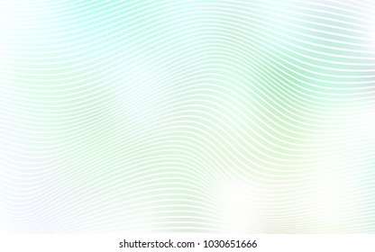Light Green vector template with curved lines. A completely new color illustration in a vague style. A completely new design for your business.