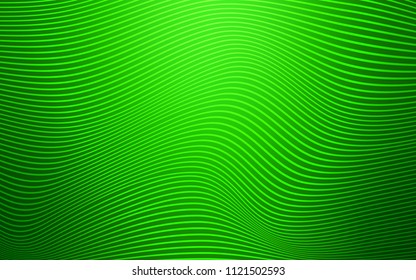 Light Green vector template with curved ribbons. Colorful abstract illustration with gradient lines. Brand-new design for your ads, poster, banner.